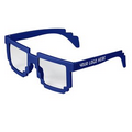 Royal Blue Pixel 8-Bit Clear Lenses Sunglasses